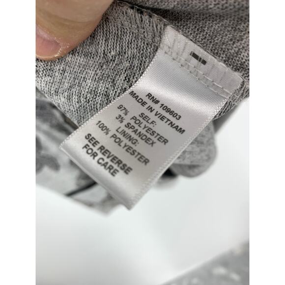 Rabbit Rabbit Rabbit Designs Dress Womens Sz L 3/4 Sleeve Gray Paisley Floral - Picture 4 of 5